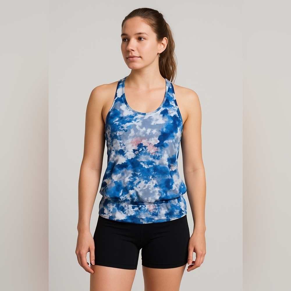 Lucy Athletic Wear Blue and Pink Tank Top